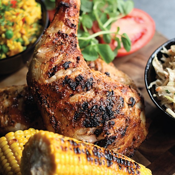 chargrilled quarter chicken with sweetcorn